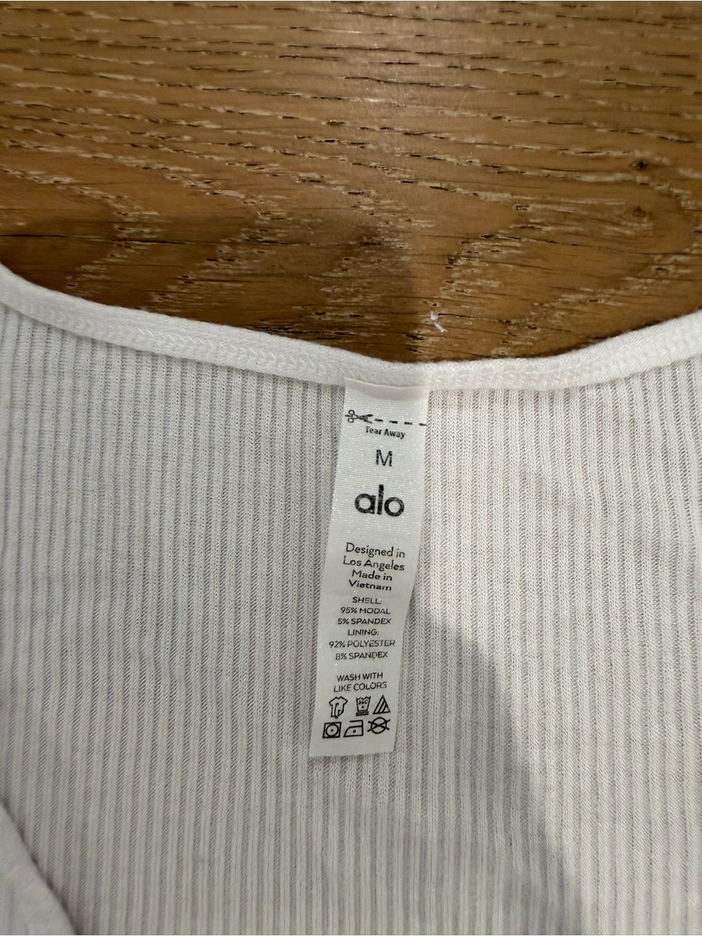 ALO Yoga Ribbed Knotty Short Sleeve - size Medium - Picture 3 of 5